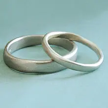 [aw.]关雎 14k白(钯)金 婚戒(对) 设计师作品 手工定制 代购 美国