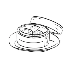 装在蒸笼里的中国饺子设计元素图片