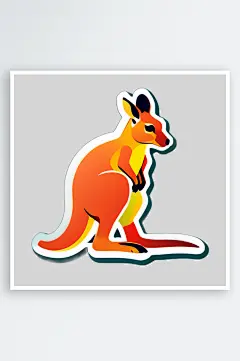 可爱卡通袋鼠插画装饰图案-众图网