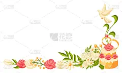 婚礼相框邀请或贺卡。