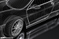 3D汽车车灯轮胎线条图