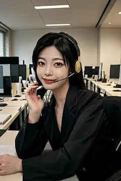 商业女性客服人物肖像摄影图
