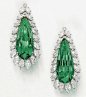 A pair of superb #emerald and diamond pendants by Harry Winston