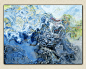 Large abstract wall art, 30x40 to 40x54 giclee canvas print with gallery wrap, from abstract painting "Liquid Assets"