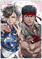 __chun_li_and_ryuu_street_fighter_street_fighter_iv_series_and_street_fighter_v_drawn_by_yasuda_akira__24ef6363e65c6fa7b4852a1222fc148c