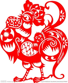公鸡剪纸