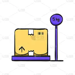 彩色绘图的逻辑尺度图标。包装重量仓库发货配送