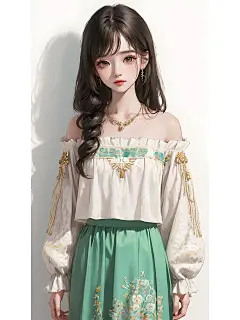 抹茶绿色裙子‖女孩头像‖壁纸