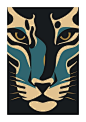 豹子黑豹动物插画矢量图设计素材