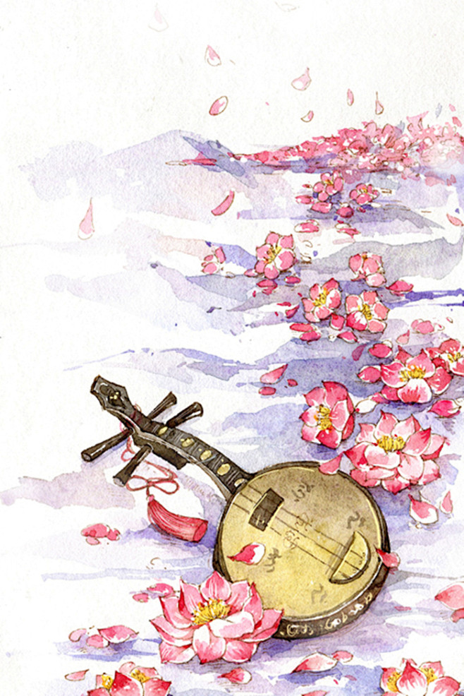 古风水彩素材作者猫耳朵菲菲