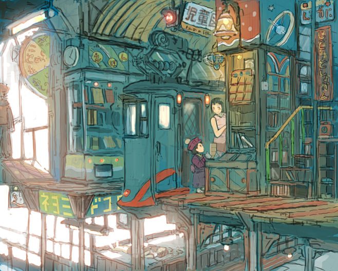 帝国少年 插画 漫画 日本漫画家 二次元 萌 壁纸 小清新 背景图 治愈系 手绘 壁纸 水彩