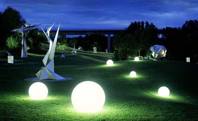 LED发光球灯圆球草坪灯欧式户外景观庭院...