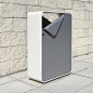 SHEET - Public trash can / metal / original design by LARUS DESIGN | ArchiExpo : The concept of a folded paper sheet, materialised by the bended edges of the metal plates. Its simplicity intends to assure functionality. It expects to create a symbolic and