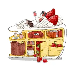 由食物展开想象的一组插画
来自日本画师まるみち ​​​​