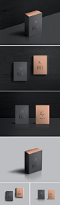 %name Packaging Product Box Mockup PSDs Vol031 黑色玫瑰烫金盒子贴图样机模板
