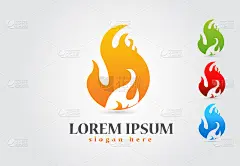 Fire flames icon set collection