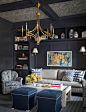 navy blue library