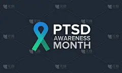 6月的PTSD宣传月。创伤后应激障碍。每年在美国庆祝。意识的概念。海报、卡片、横幅和背景。矢量图