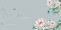 国潮古风花卉芍药手绘插画海报