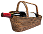 Wine Bottle Basket & Decanter in Rattan-Nito traditional barware