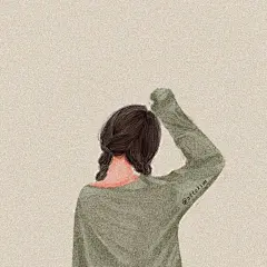 一组女孩的背影插画作品  by ottokim的手绘本  #插画# ​​​​