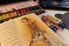旅行手帐2-添添1214_水彩,手绘_涂鸦王国插画