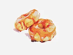 卡通手绘甜甜圈高清素材 卡通 吃货 大餐 手绘 插画 美食 食物 餐饮 免抠png 设计图片 免费下载