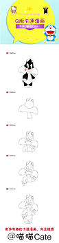 #Q版卡通漫画简笔画100集  美术手绘  绘画教程  艺术 趣味搞笑  迪士尼Disney 美国动画片 小猫咪 # 