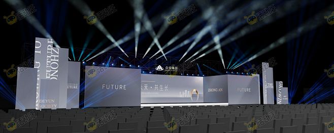 品牌发布会舞台区活动舞台舞美3d效果图