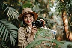 户外探险人物摄影素材