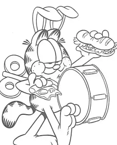 懒惰的加菲猫-手绘动漫人物简笔画 加菲猫简笔画 - 9252儿童网