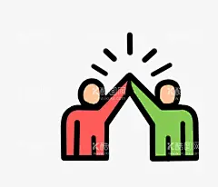 击掌  - 源文件下载【酷图网】人,卡通人物,剪影,击掌,鼓励,小人,简笔人物,设计,