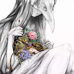 插画 | 看美女笔下的彩铅画唯美女孩肖像