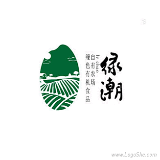 绿潮长粒香米Logo设计