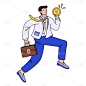 卡通感金融行业人物元素