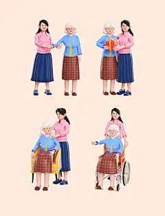 3d重阳节关爱老人合集敬老爱老人物