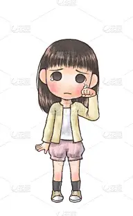 女孩穿着春装哭得全身都是