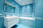 浴室装修效果图 
蓝色啊！！！