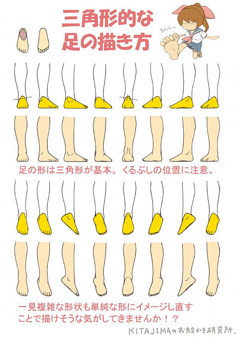 【讲座】脚的画法【脚尖·脚踝等】 : 脚...