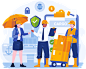 cargo workers get an insurance coverage explanation from a male insurance agent