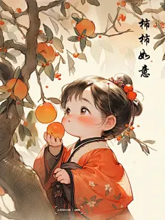 ⭐️柿柿如意国风壁纸_1_图图AI绘画_来自小红书网页版