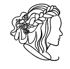 女生人物头像线稿  - 源文件下载【酷图网】女生,人物,头像,线稿,LOGO,标志,