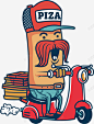 送披萨外卖的人矢量图 素材 设计图片 页面网页 平面电商 创意素材 png素材