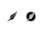 Quill writting pen circle simple shape icon logo symbol quill