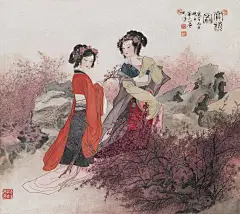 国画名家 他画的美女,个个楚楚动人