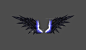 黑色翅膀，蓝色闪电翅膀，翅膀3d模型 - 翅膀模型 - 蜗牛模型网 - www.3dsnail.com
