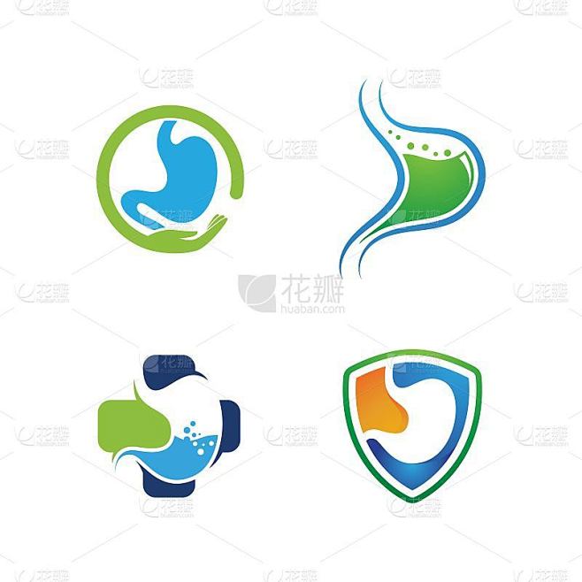 胃部护理图标设计概念矢量