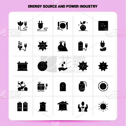 solid 25 energy source and power industry icon