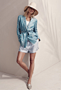 卡雯・佩特鲁-H＆M春季2015时尚度假服装系列-热带印花，毛背心和牛仔，长开襟衫和宽松长裤，表达孩子气的风格---酷图编号1119116