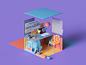 时间管理时间颜色渲染彼得堡octanerender辛烷webdesign网站等距几何抽象ux ui品牌设计插图Cinema4d c4d 3dart 3d
